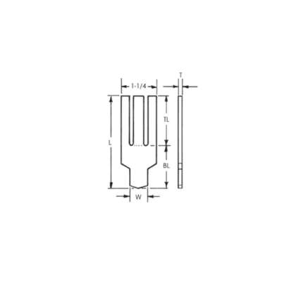 Rectangular 3 Tine Weld Studs